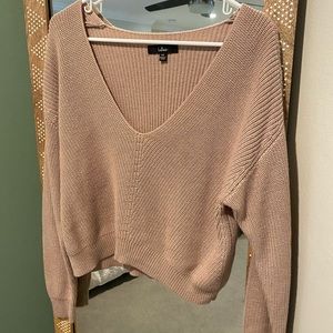 Lulus terracotta deep v neck sweater